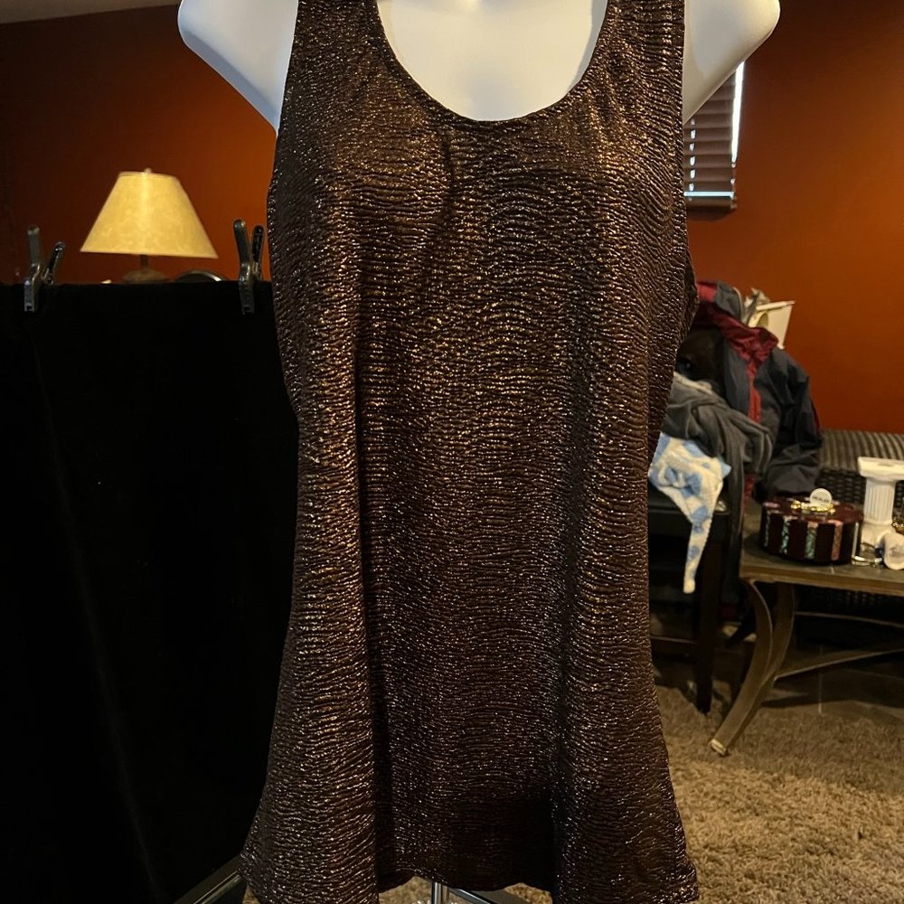 SPARKLE BROWN LONG BLOUSE